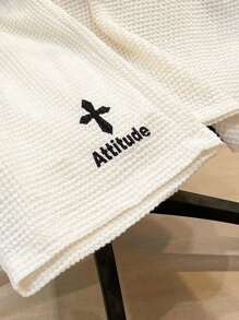 SHEIN 2 件套青少年男孩休闲简约百搭时尚超高性价比几何印花宽肩带针织背心短裤两件套春季服装；青少年男孩服装；青少年男孩夹克，春季返校