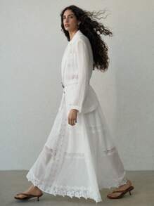 MOTF PREMIUM LINEN SINGLE BREASTED BELTED BLAZER - White - View 4