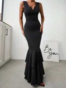 SHEIN Tall Abito lungo stile elegante nero a sirena