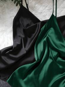 SHEIN Clasi Women Plain Simple Casual Everyday Tank Top - Green - View 4