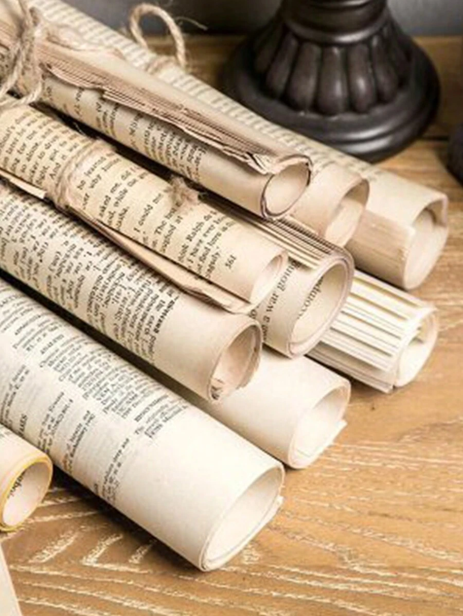 1 pieza Papel de pergamino vintage aleatorio, mejor regalo - Beis - Ver 1