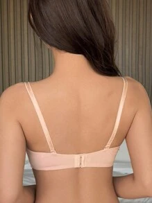 DAZY 1pc Women's Solid Color Camisole Bra With Spaghetti Strap, Lifting & Shaping Lingerie For Women - Khaki - View 2