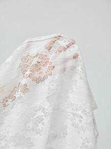 MOTF STUDIO CONTRAST LACE BUTTON UP SHIRT - White - View 9