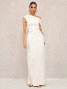 Lumalex Frühlingsausflug Sommerurlaub Bohemian BOHO Meer Strand Heiße Outdoor-Hochzeitssaison Bankett Zeremonie zum Erwachsenwerden Strand Meeresküste Hochwertiges Damenkleid für Hochzeit/Eid Al-Fitr Einfarbig mit asymmetrischem Ausschnitt