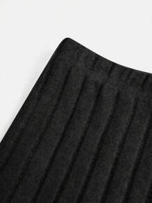 SHEIN Girlism 少女针织纯色罗纹可拆卸肩带吊带背心和阔腿裤两件套，休闲