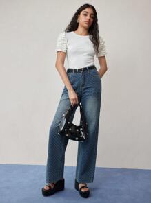 MOTF STUDIO ÁO PHÔNG CÓ VÒNG TAY FRILL TRIM SLIM FIT - trắng - Xem 6