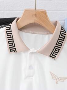 青少年男孩休闲格子短袖 T 恤和运动裤套装