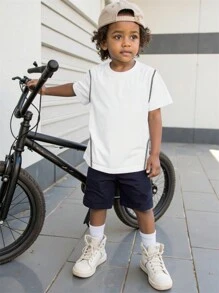 Young Boy Casual Sport Short Sleeve T-Shirt, Spring/Summer - White - View 3