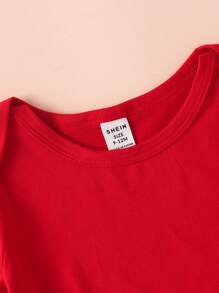 2 Stücke/Set Baby Jungen Mein erster Valentinstag minimalistischer Herz- und Buchstaben-Muster Langarm-Body und lange Hose, Kleidung für Valentinstag Frühlingsoutfit, als Geschenk