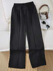 SHEIN 1pc Straight Leg Pants For Teenage Girls, Spring/Summer