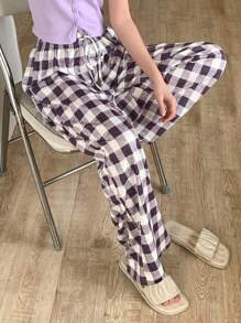 DAZY 简约格子女士春季睡裤