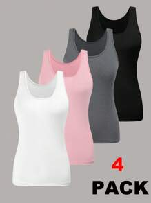 SHEIN CURVE+ CURVE PLUS /Ngày Valentine/Bộ nhiều áo camisole dành cho nữ cỡ lớn, đa năng, phù hợp với mọi dịp. - Nhiều màu - Xem 7