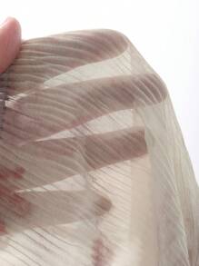 DAZY Women's Textured Floral Print Flare Sleeve Casual Blouse For Holiday, Spring & Summer Sheer Long Sleeve Top - Pink - View 8