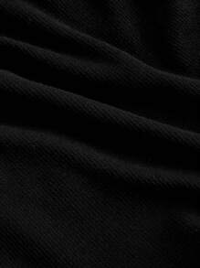 SHEIN MOD Áo thun nữ mùa hè họa tiết hoa 3D dễ thương cỡ lớn màu đen, áo thun thường ngày cho nữ - màu đen - Xem 4