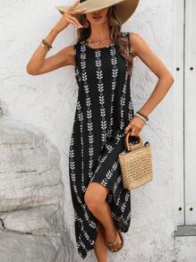 EMERY ROSE 女式热带花卉印花休闲连衣裙，夏季 - 彩色 - 查看 1