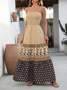 Breezaya Vestido tubo largo para mujer, casual y para vacaciones - Multicolor - Ver 7