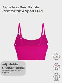 Casual Solid Color Padded Sports Bra