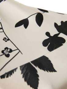 EMERY ROSE Women Plant Print Short Sleeve Casual T-Shirt - Multicolor - View 7