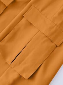 SHEIN LUNE 2pcs Women Solid Color Elastic Waist Pockets Casual Pants