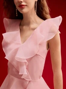 MOTF PREMIUM ROBE AVEC GARNITURE VOLANTÉE EN ORGANZA