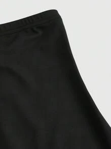 SHEIN Essnce 3 条装 女士休闲黑色高弹力收腹短款紧身裤 提臀美化身体曲线修身紧身裤，3 条装 - 黑色 - 查看 3