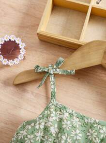 Travachic KIDS 女婴休闲可爱花卉印花无袖连体裤，适合度假和购物，春夏季