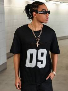 PAVTROS Manfinity Streetrush Men's Casual Knitted Sweater, Simple & Fashionable For Daily Wear - Black - View 7