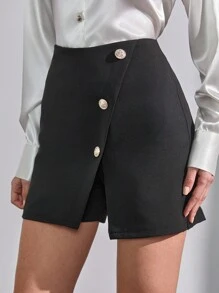 RueChic Damesrok met knopen en details van massief goud