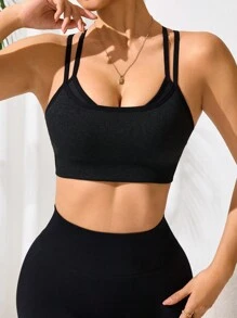 Easithlete Women's Seamless Simple Solid Color Sports Bra - Multicolor - View 4