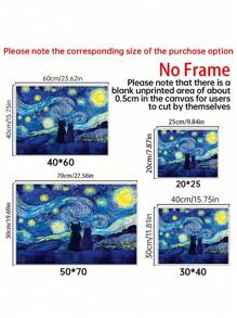 1 pieza Obra de arte de la Noche Estrellada, impresión en lienzo de obra de arte de gatos, póster de decoración de cielo nocturno, pintura de animales, pintura surrealista para decoración de habitación, estilo de Vincent Van Gogh, impresiones artísticas, decoración del hogar, pósteres, regalo ideal, para sala de estar, dormitorio, baño, cafetería