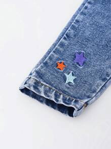 Baby/Baby Mädchen süße Einhorn Stickerei Lässige Bequeme Dehnbare Skinny Jeans, Geeignet für Frühling und Herbst