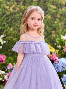 SHEIN Young Girl Fern Glow Stylish & Elegant Party Dress