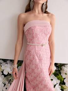 MOTF Soiréza JACQUARD STRAPLESS COCKTAIL PARTY DRESS - Pink - View 2
