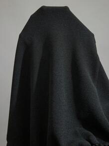 EMERY ROSE Plus Size Solid Color Casual Shorts, Fashionable And Suitable For Daily Wear Spring Outfits For Women - Black - View 7