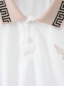 青少年男孩休闲格子短袖 T 恤和运动裤套装