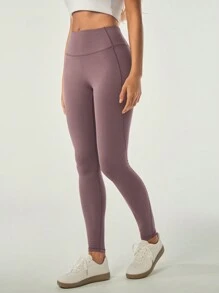 Hanevo High Waist Tummy Control Naked Feel Yoga Pants, Women's Leggings For Exercise - Mauve Purple - View 1