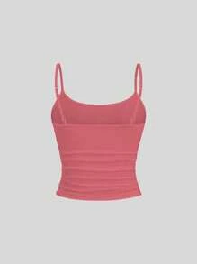 Sweetra Camiseta ajustada para mujer, de ajuste ceñido, top sin mangas para capas, estilo Y2K