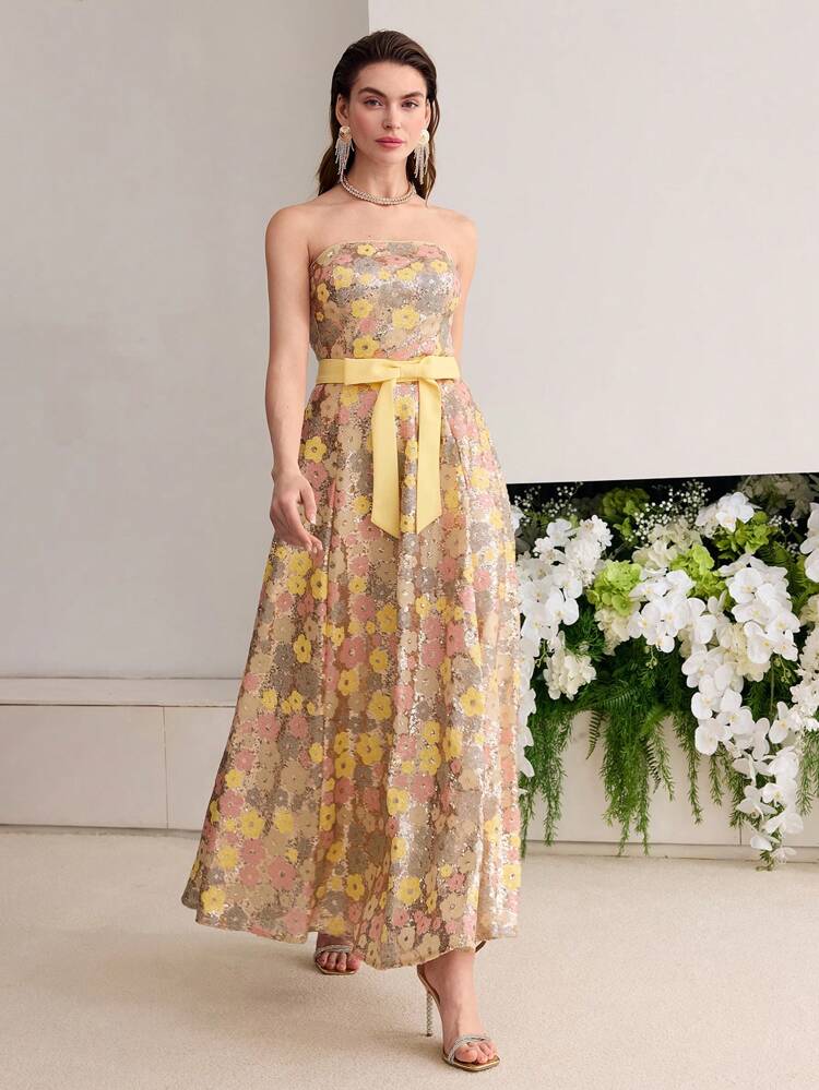 MOTF Soiréza SEQUIN BANDEAU LONG A-LINE FORMAL GOWN