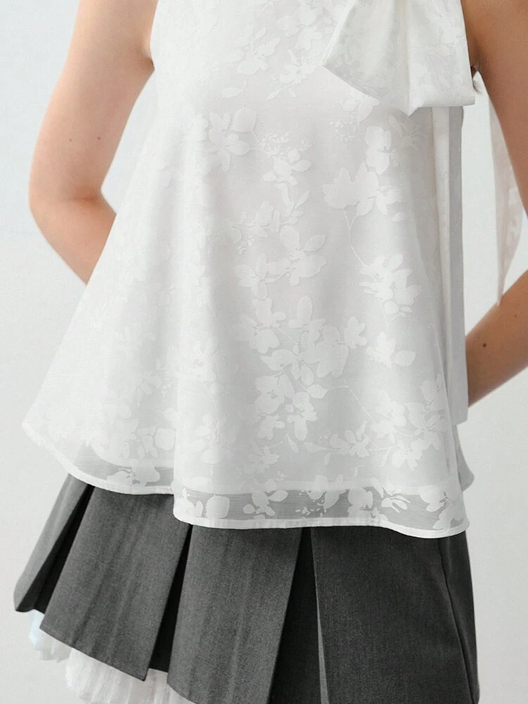 MOTF STUDIO BOW DECOR SLEEVELESS BLOUSE, VALENTINE'S DAY,SPRING/SUMMER