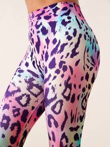 SHEIN Sport Gameset Women's Leopard Print High Waist Casual Fitness Leggings