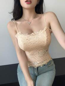 DAZY Women's Floral Lace Camisole Top Tank Tops
