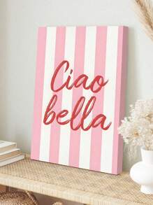 SHEIN 1pc Ciao Bella Poster Decoration, Wall Art, Girly Room Decor, Cute Wall Art, Pink Retro Poster, Wall Decoration Poster, Wall Canvas Decoration, Ideal Gift For Bedroom Living Room - Multicolor - View 10