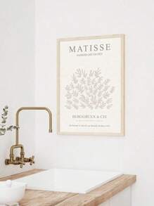 Conjunto de 3 impresiones de arte de pared de lienzo estilo bohemio neutral de Matisse - Impresión beige de Matisse, impresión gris beige salvia de Matisse, póster minimalista de Matisse - Arte floral para la pared, regalos artísticos para el dormitorio, sala de estar y pasillo - Arte de pared, decoración de pared, decoración de invierno, decoración de habitación, sin marco