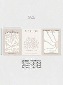 Conjunto de 3 impresiones de arte de pared de lienzo estilo bohemio neutral de Matisse - Impresión beige de Matisse, impresión gris beige salvia de Matisse, póster minimalista de Matisse - Arte floral para la pared, regalos artísticos para el dormitorio, sala de estar y pasillo - Arte de pared, decoración de pared, decoración de invierno, decoración de habitación, sin marco