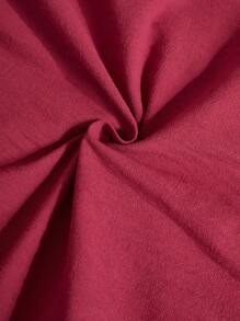 SHEIN Casual Vacation Ribbon Beaded Bell Sleeve Loose A-Line Washed Cotton Teen Girl Dress