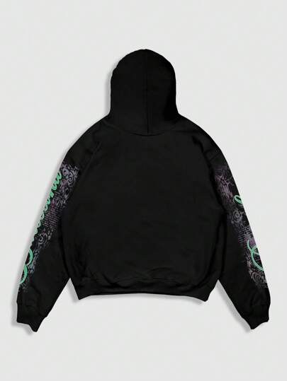 Street Life Men's Fashion Liberty Statue & Letter Print Hoodie Sweatshirt