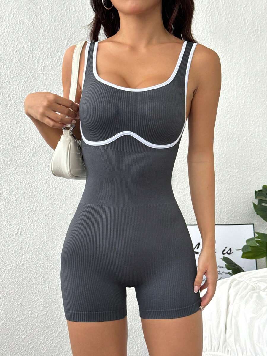 Eassivo 1 pieza Mono de mujer con tirantes ajustables, que levanta el trasero, ropa deportiva, mono deportivo sin espalda para pilates, yoga aéreo, conjunto de ropa deportiva para mujer