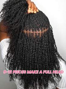 9 PCS Kinky Curly Bulk Braiding Hair 100% Human Hair Extension For Micro Twist BOHO Braids Knotless Braids Crochet Human Hair Natural Black No Weft 198g - Natural Black - View 6