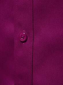 Manfinity Mode Men's Solid Color Single-Breasted Pocket Long Sleeve Casual Shirt