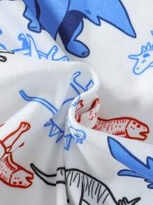 6pcs/Set Young Boy Cartoon Galaxy & Ocean Animal Print Snug Fit T-Shirt And Shorts Pajama Set